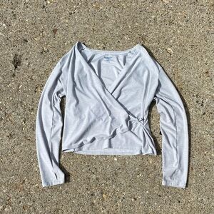 Old Navy active light gray wrap long sleeve top
